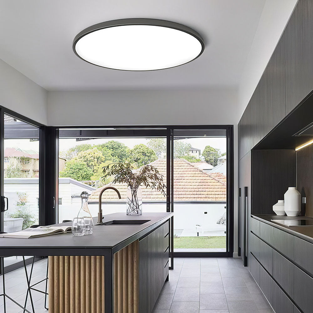 Luz de techo LED redonda moderna, montaje empotrado brillante para interiores