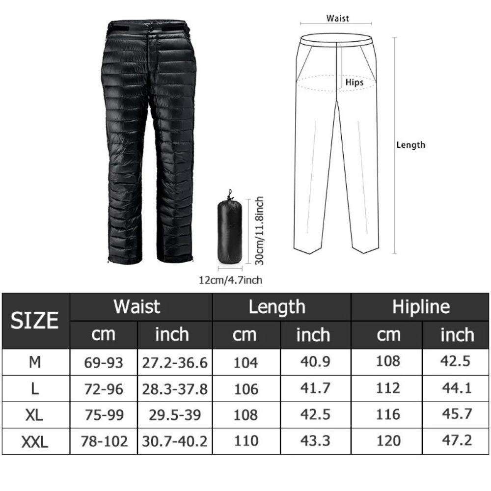 Outdoor Thermal Goose Down Pants Zipper Camping Hiking - product detail 8