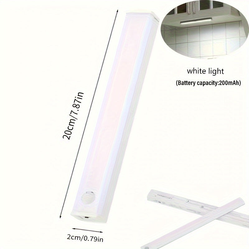 Luz LED inalámbrica activada por movimiento, tira de luz recargable para interiores