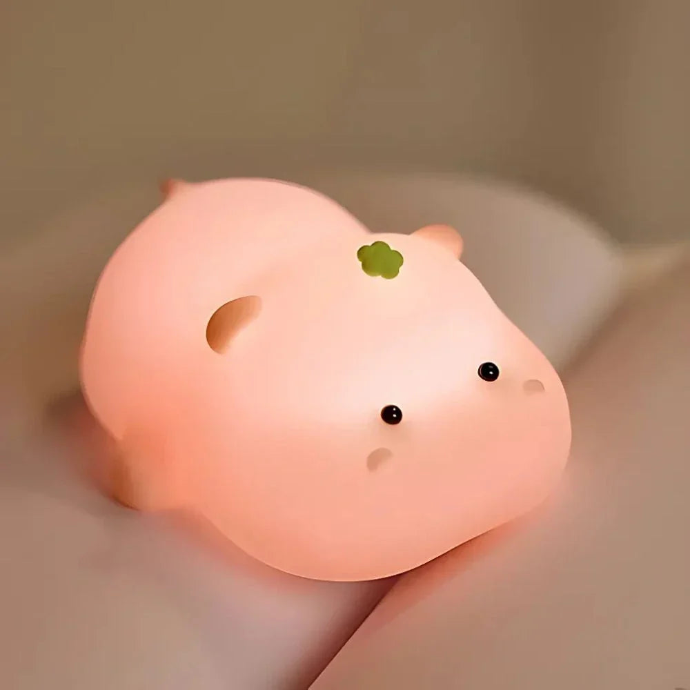 Lámpara nocturna LED adorable con brillo ajustable y temporizador de sueño