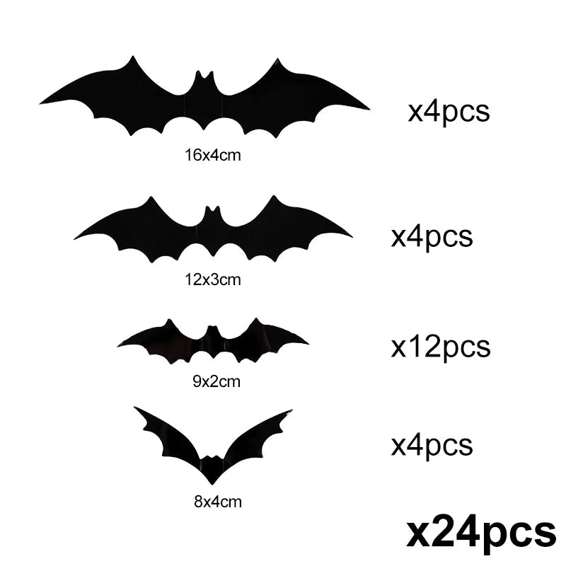 3D PVC Halloween Bats Wall Stickers - product detail 7