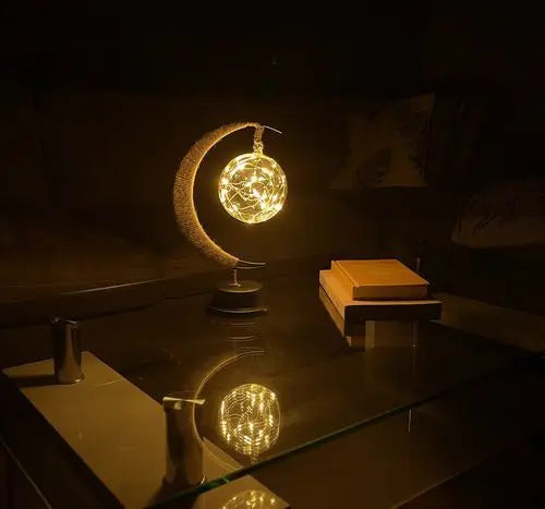 Lámpara de mesa decorativa con iluminación ambiental de brillo lunar
