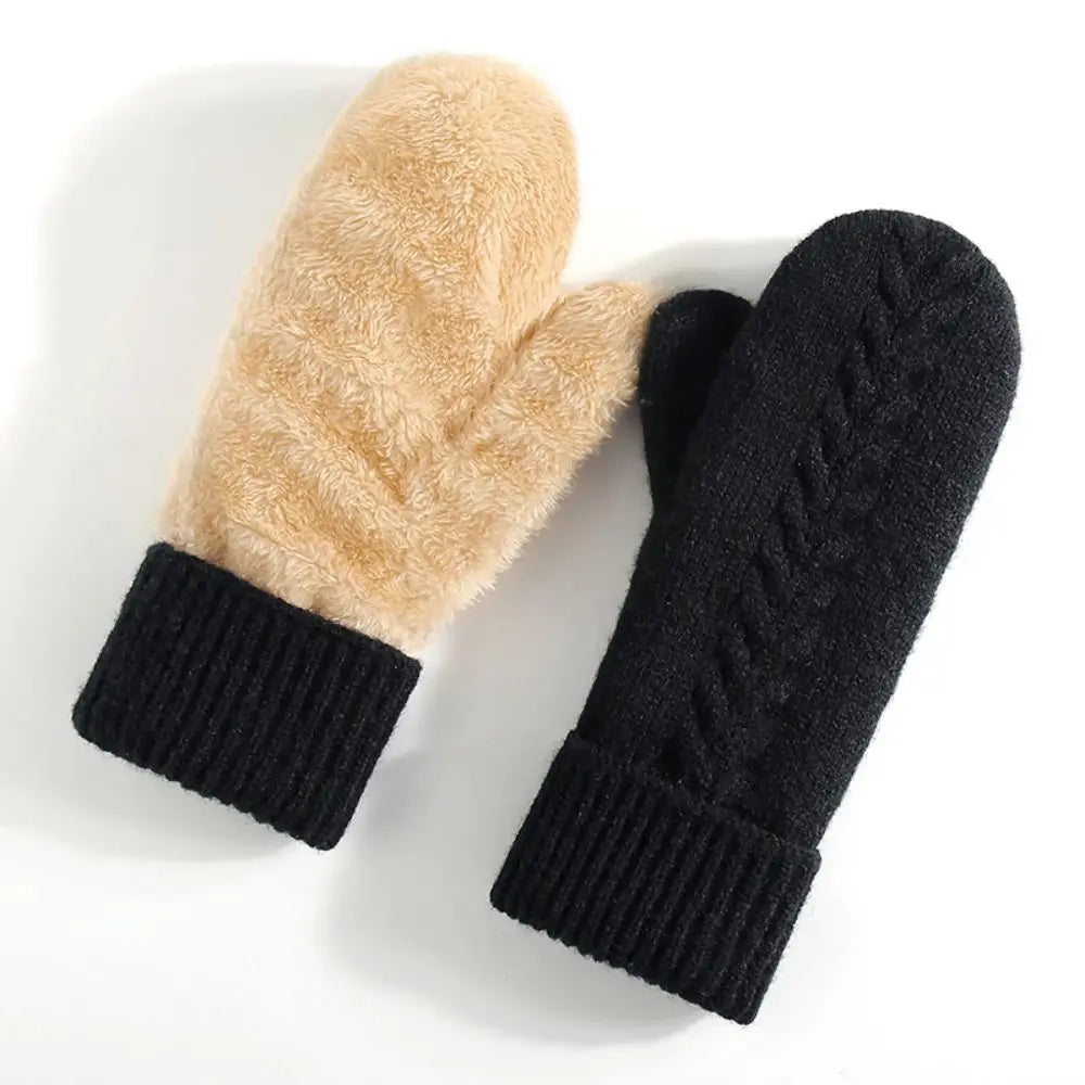 Double Layer Fleece Lined Winter Mittens - product detail 2