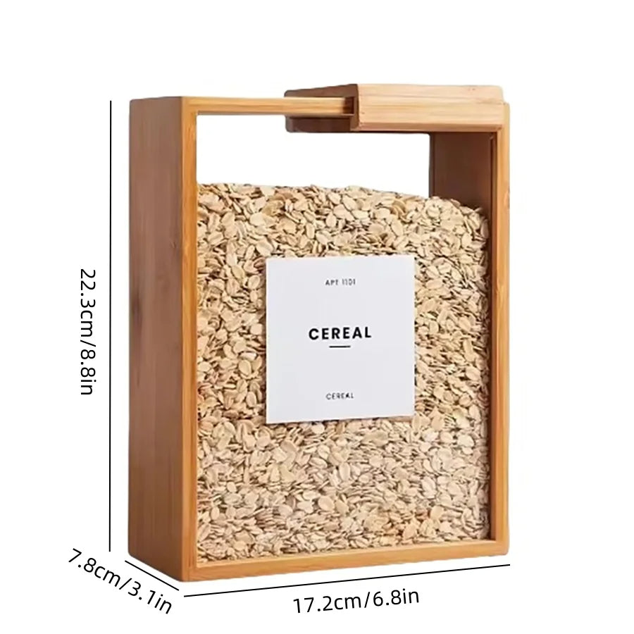 Bamboo Cereal Dispenser and Food Storage Container - product detail 4