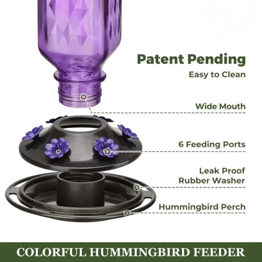 24oz Leak Proof Glass Hummingbird Feeder - product detail 7