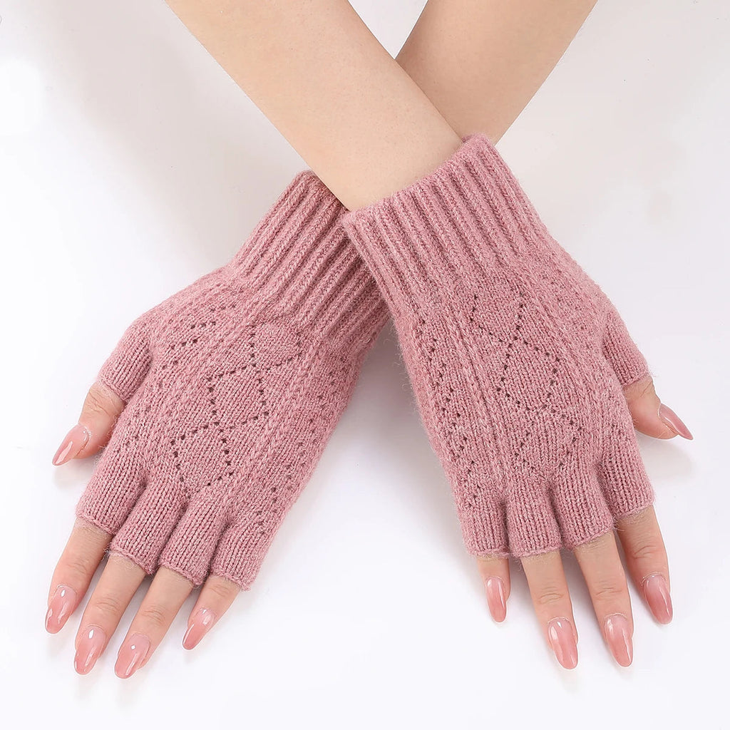Soft Knit Fingerless Gloves for Winter - product detail 2