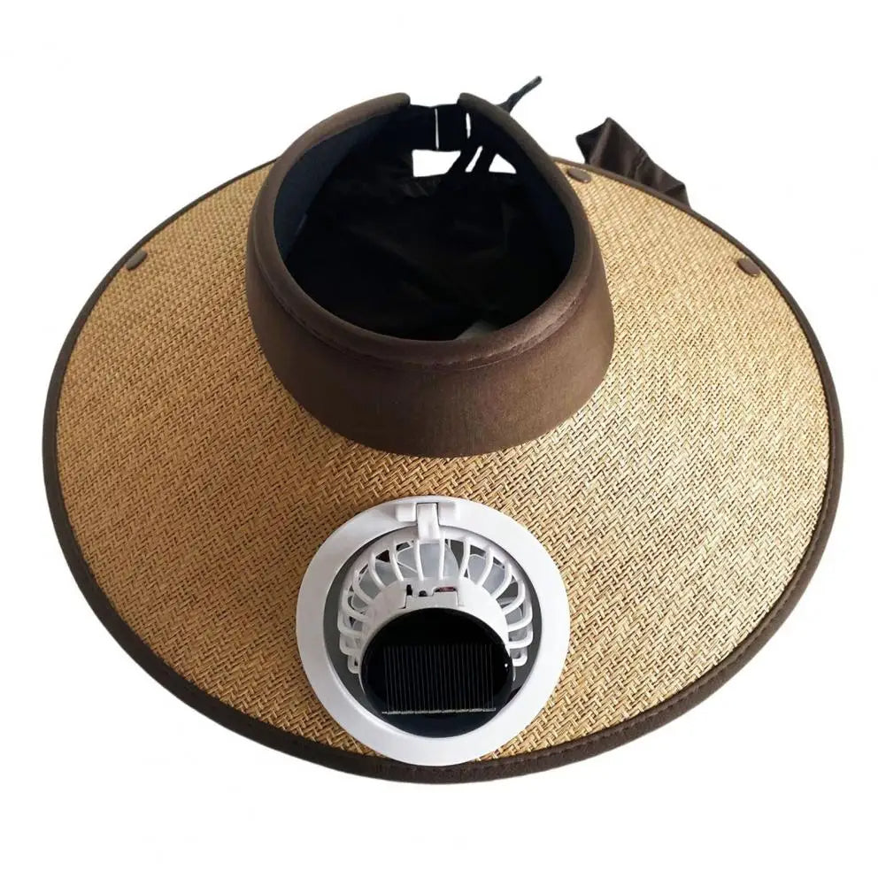 Wide Brim Sun Hat with Solar Powered Fan - product detail 3