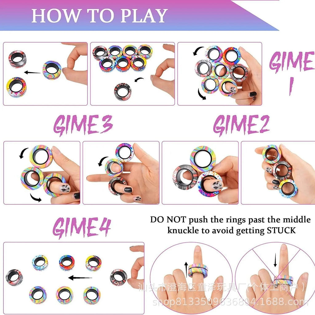 Magnetic Fidget Ring Spinner Set - product detail 3