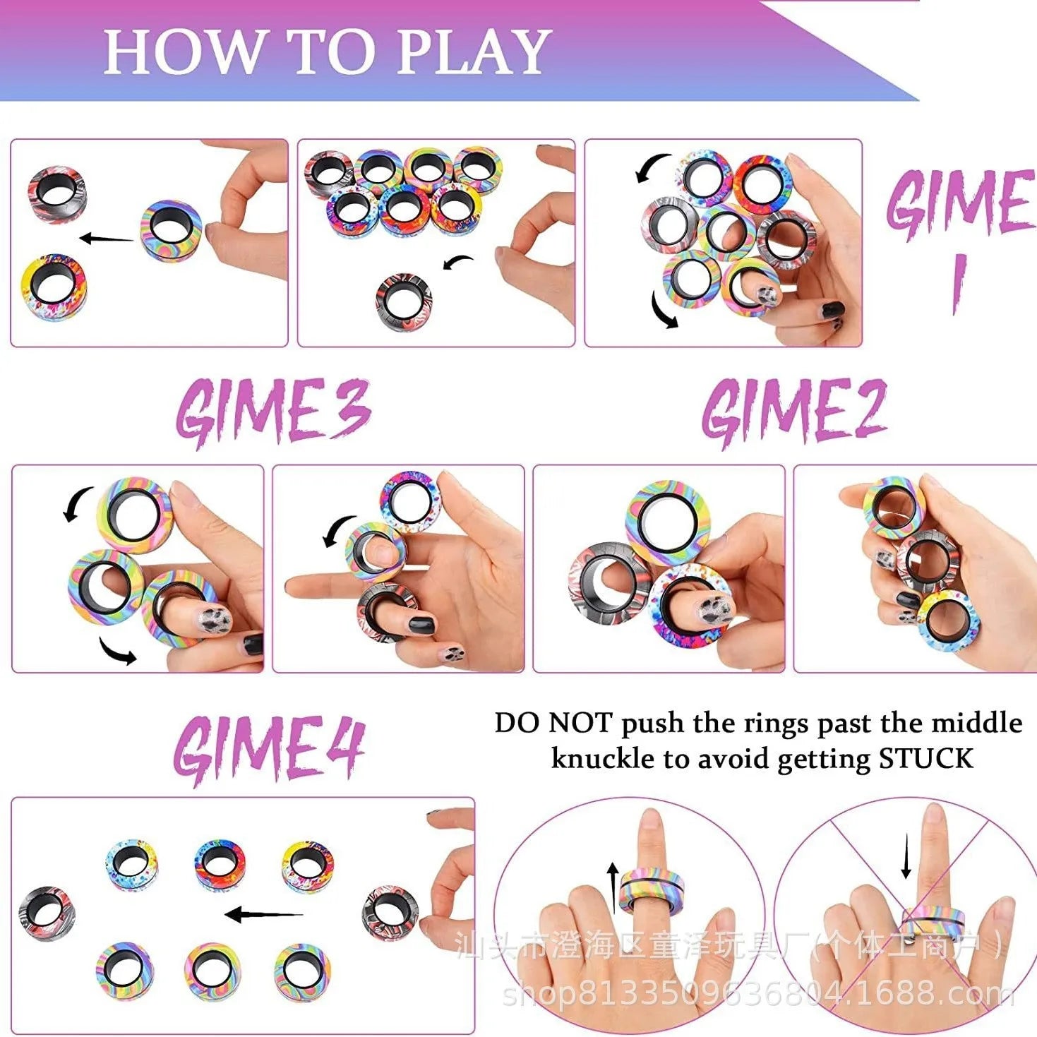 Magnetic Fidget Ring Spinner Set - product detail 3
