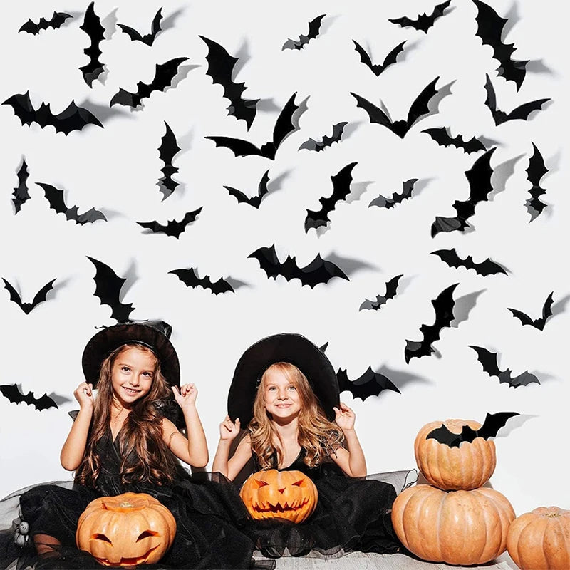 NOMOVA 3D PVC Halloween Bats Wall Stickers