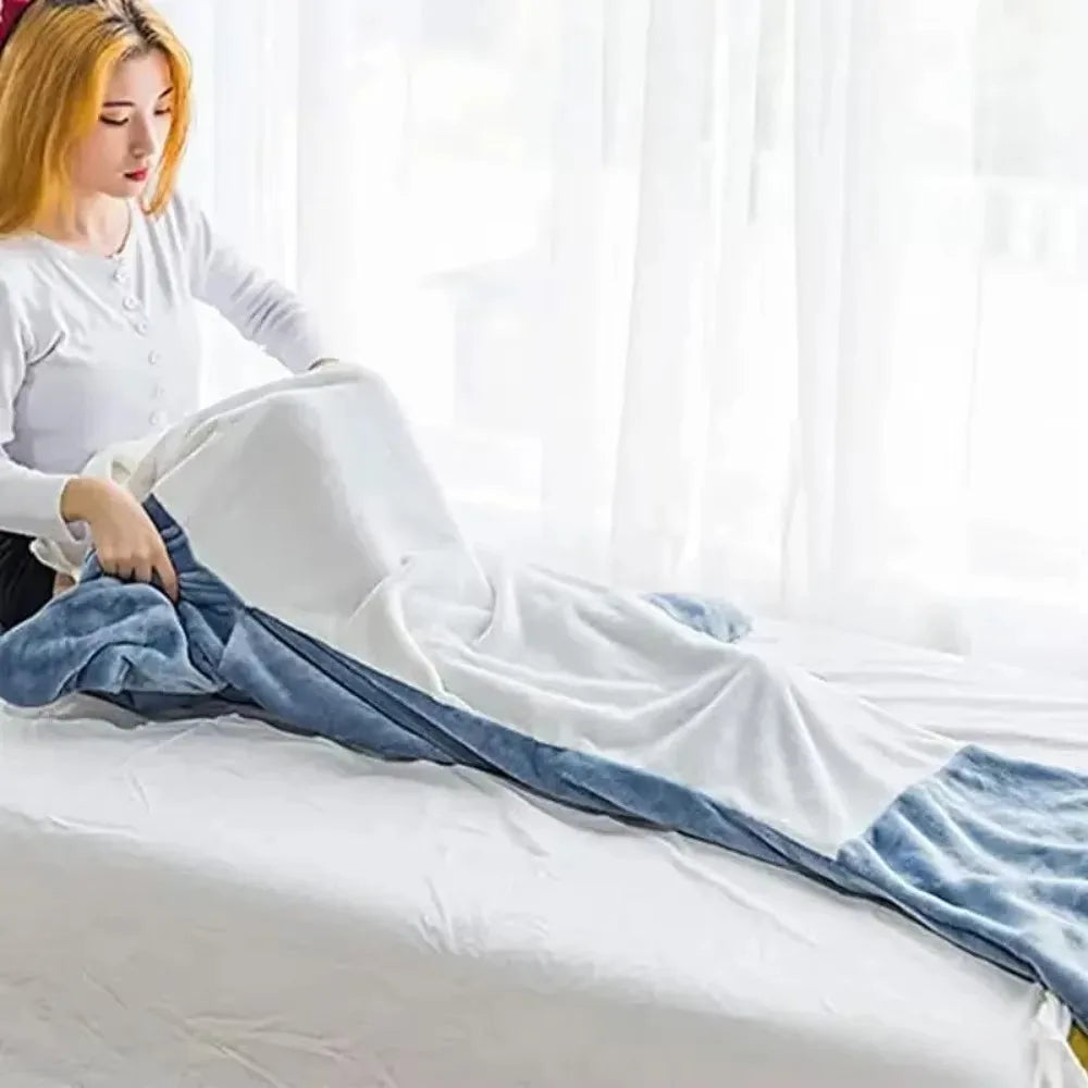 Soft Flannel Shark Hoodie Blanket - product detail 4