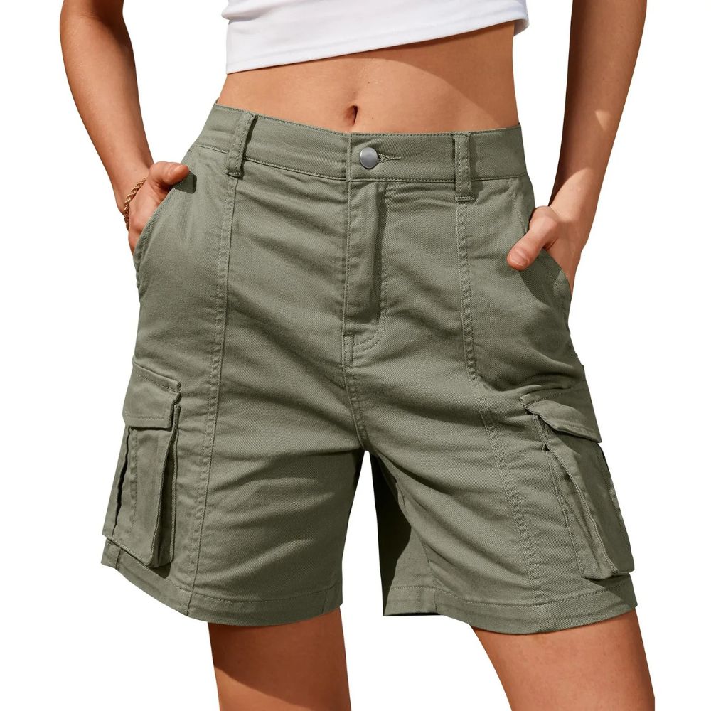 Womens Low Waist Long Work Cargo Shorts - product detail 4