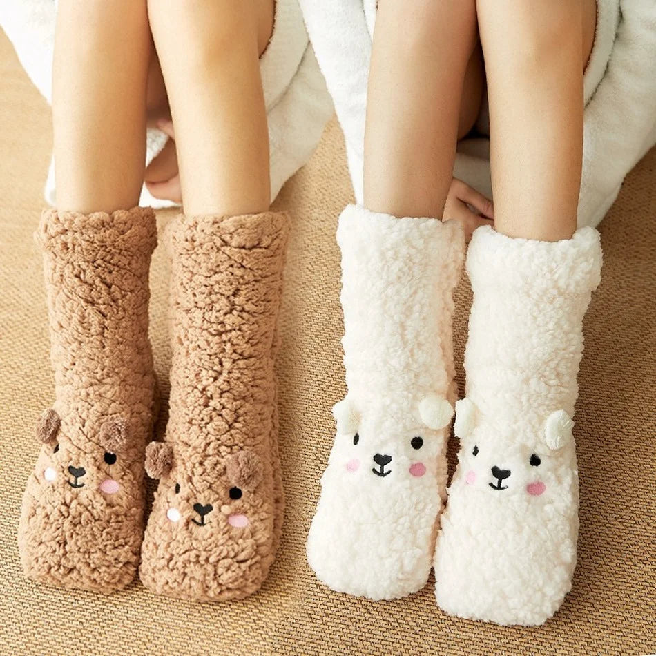 Kawaii Bear Fleece Warm Socks - product detail 2