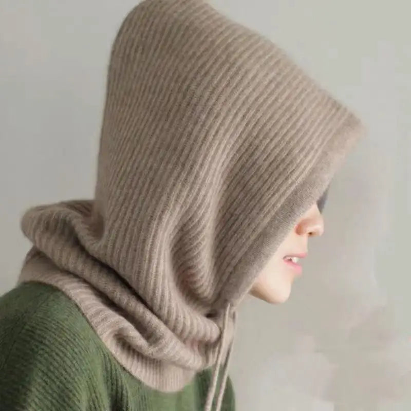 Knitted Hooded Balaclava Hat Neck Warmer - product detail 2