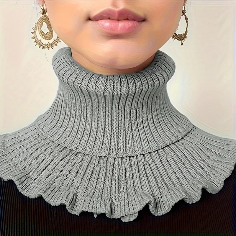Elegant Knitted Turtleneck Neck Scarf for Women - product detail 2