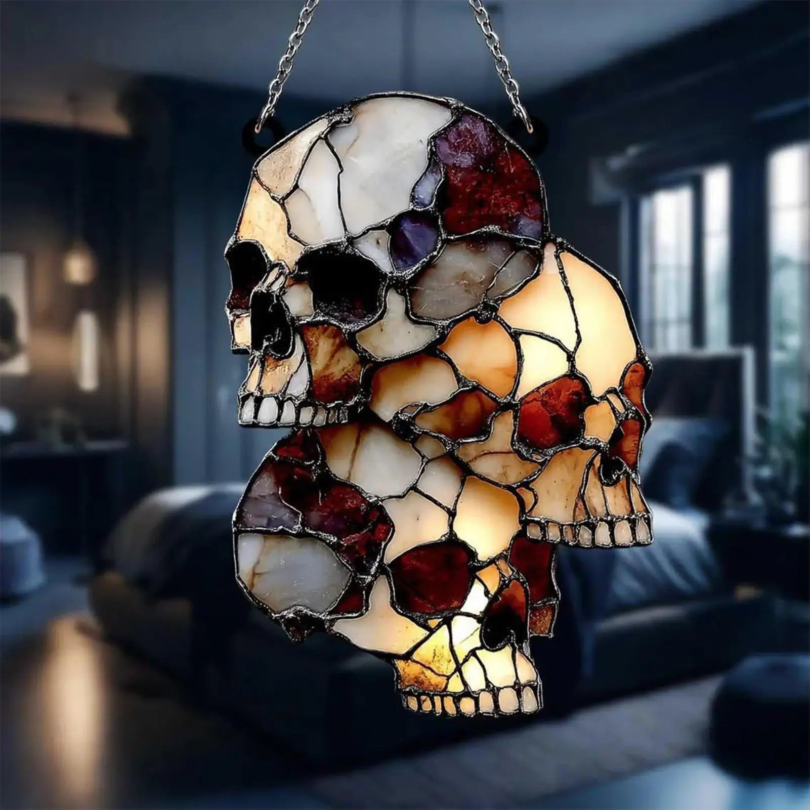 Hanging Skeleton Head Halloween Skull Decoration - product detail 2