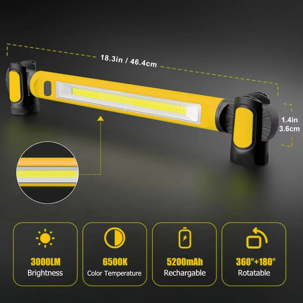 Rechargeable LED Work Light with Magnetic Base - product detail 3