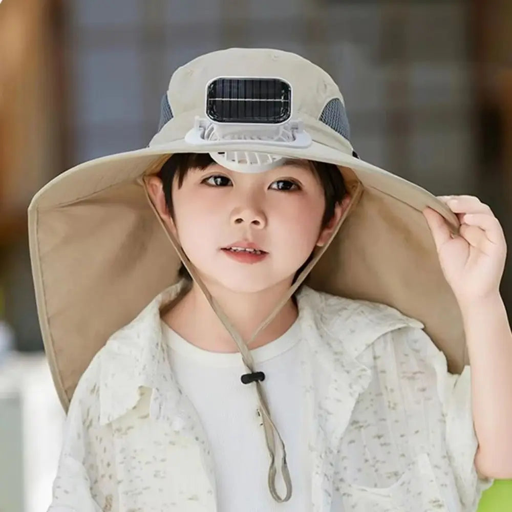Adjustable Kids Solar Fan Hat - product detail 6