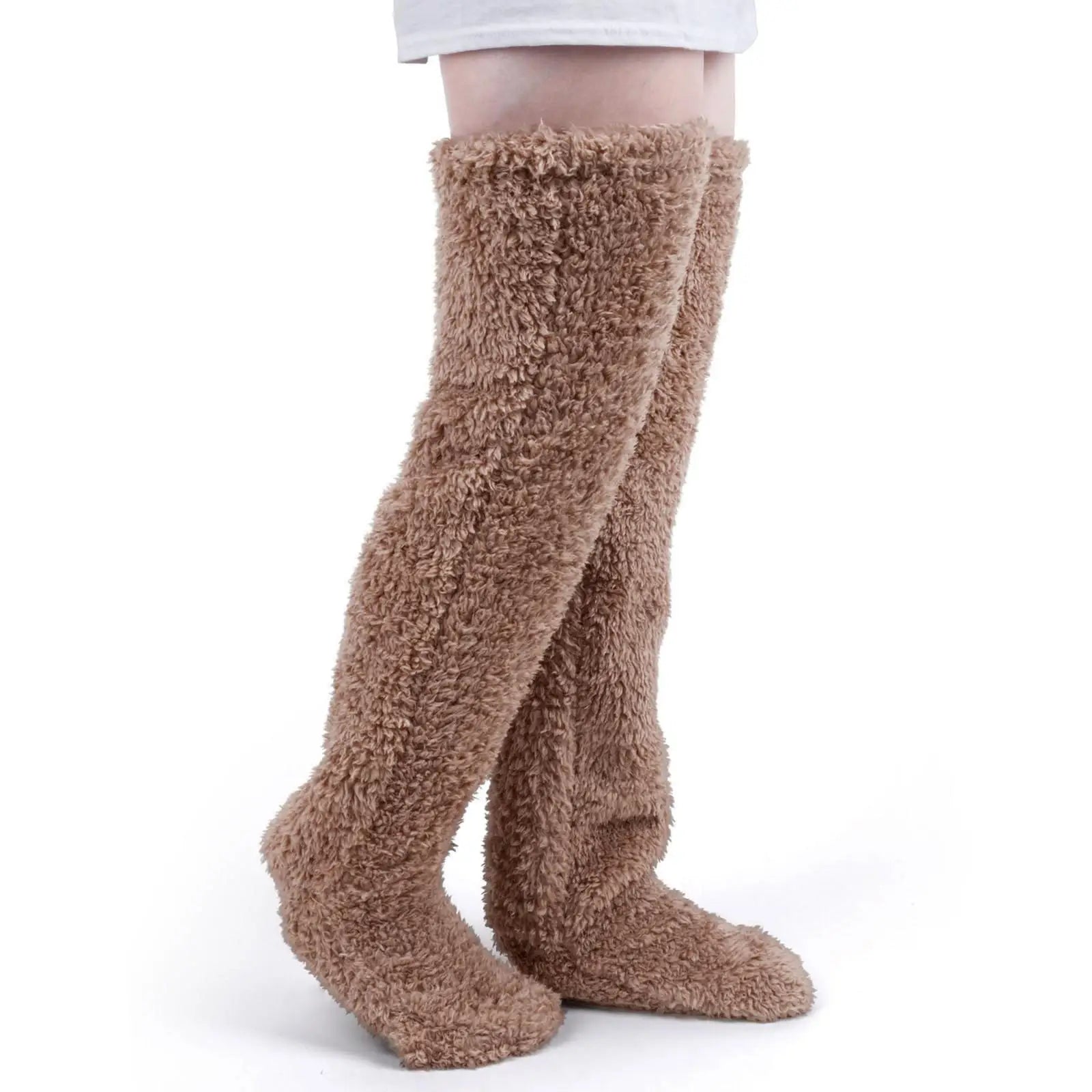 Fuzzy Thigh High Warm Socks - product detail 2
