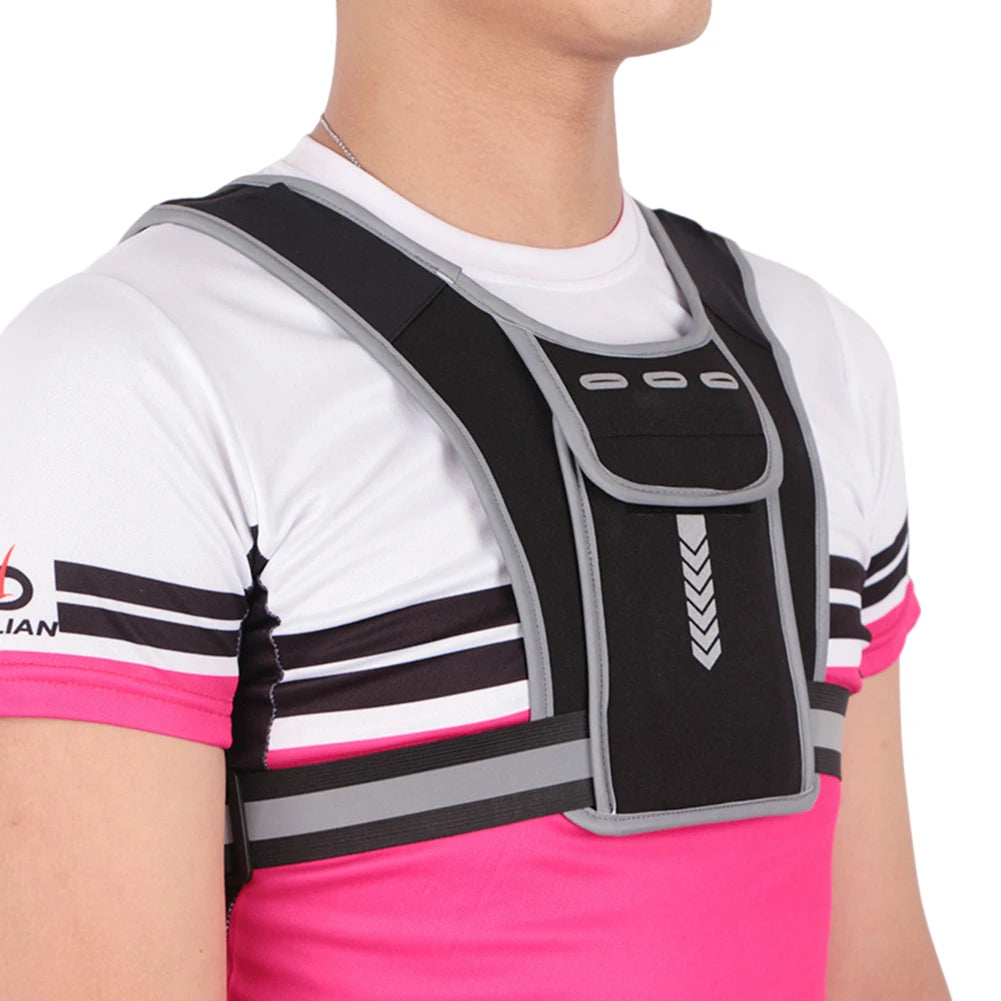 Reflective Running Vest Chest Bag - product detail 3