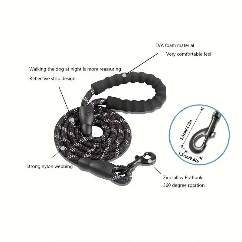 Reflective Dog Leash with Padded Handle - product detail 4