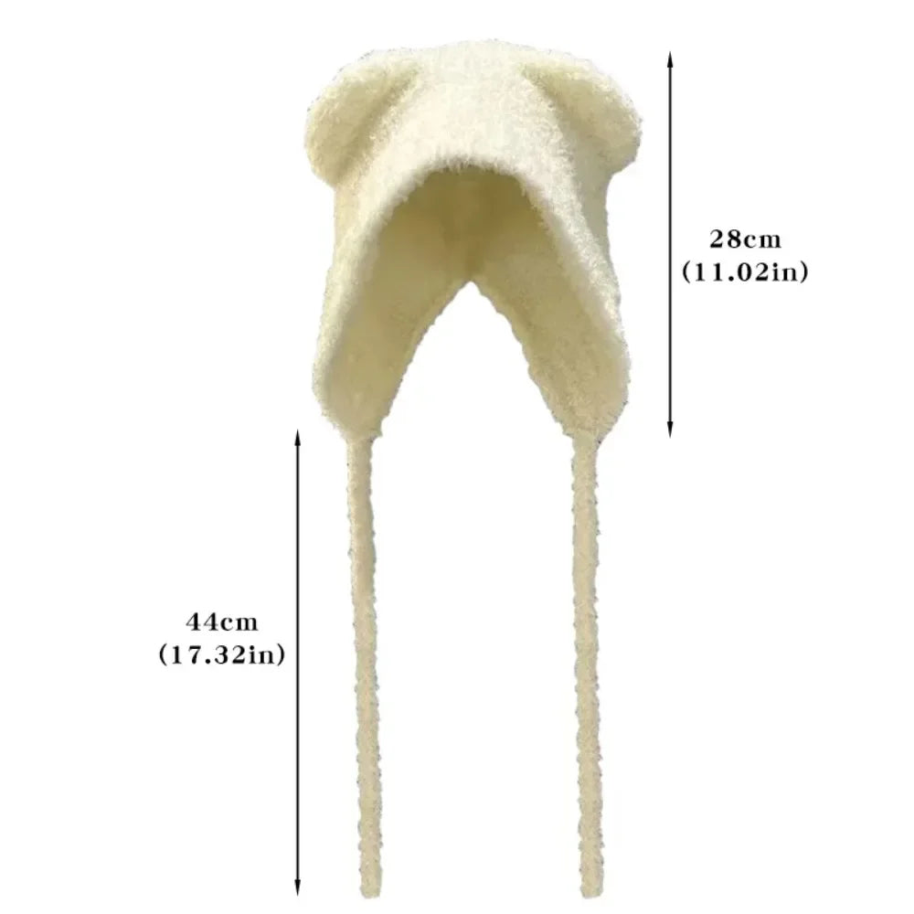 Cute Bear Ear Winter Hat - product detail 6
