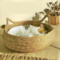 NOMOVA Handmade Woven Cat Bed with Seasonal Pad