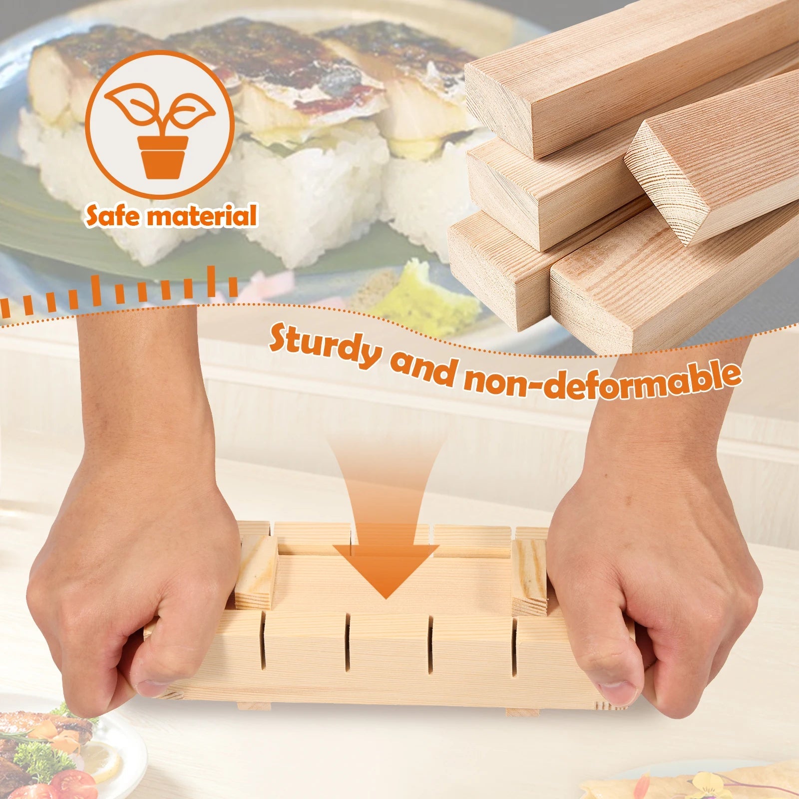 Wooden Sushi Maker Press Mold for Sushi & Kimbap - product detail 2