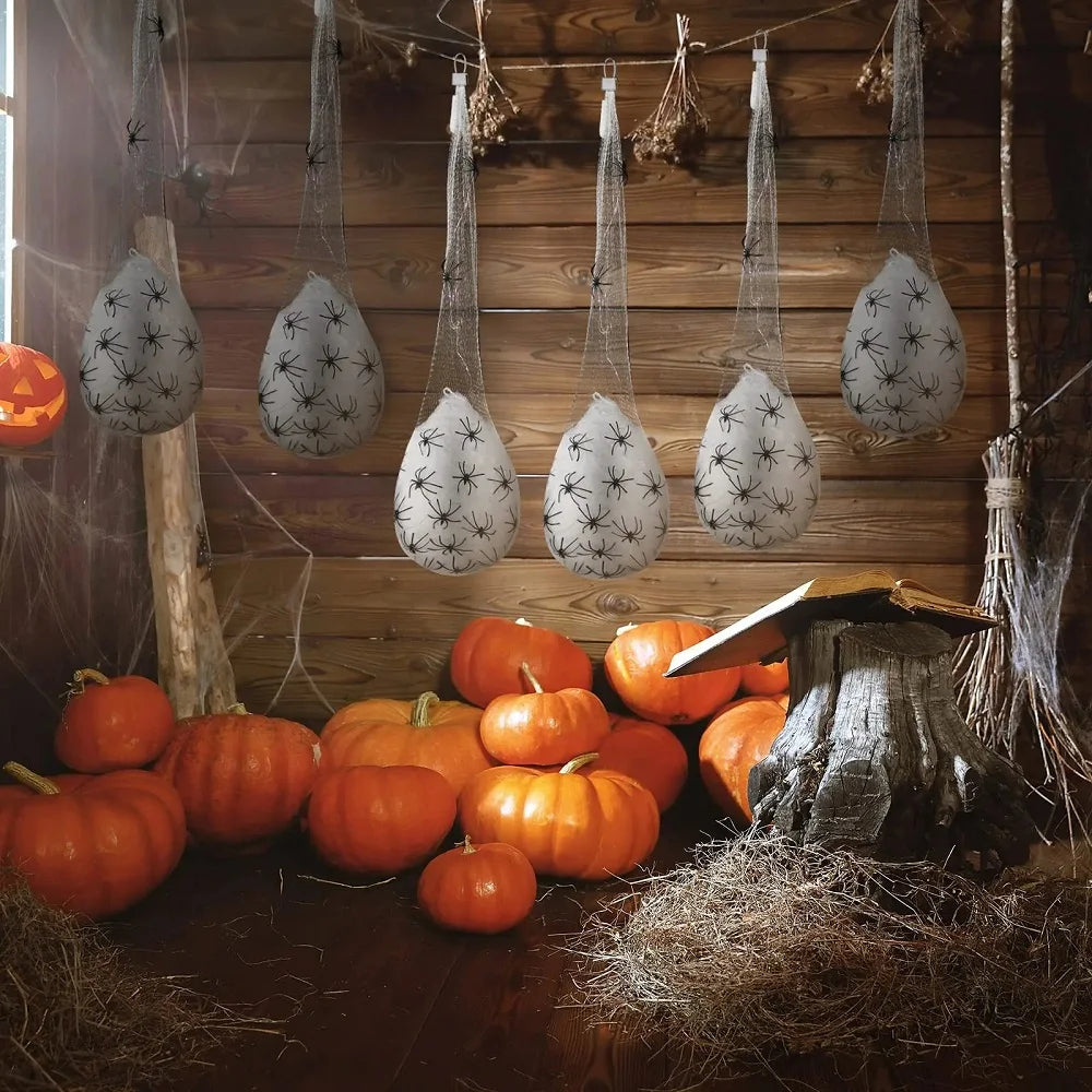 Light Up Spider Egg Sacs Halloween Decor Hanging Prop - product detail 2
