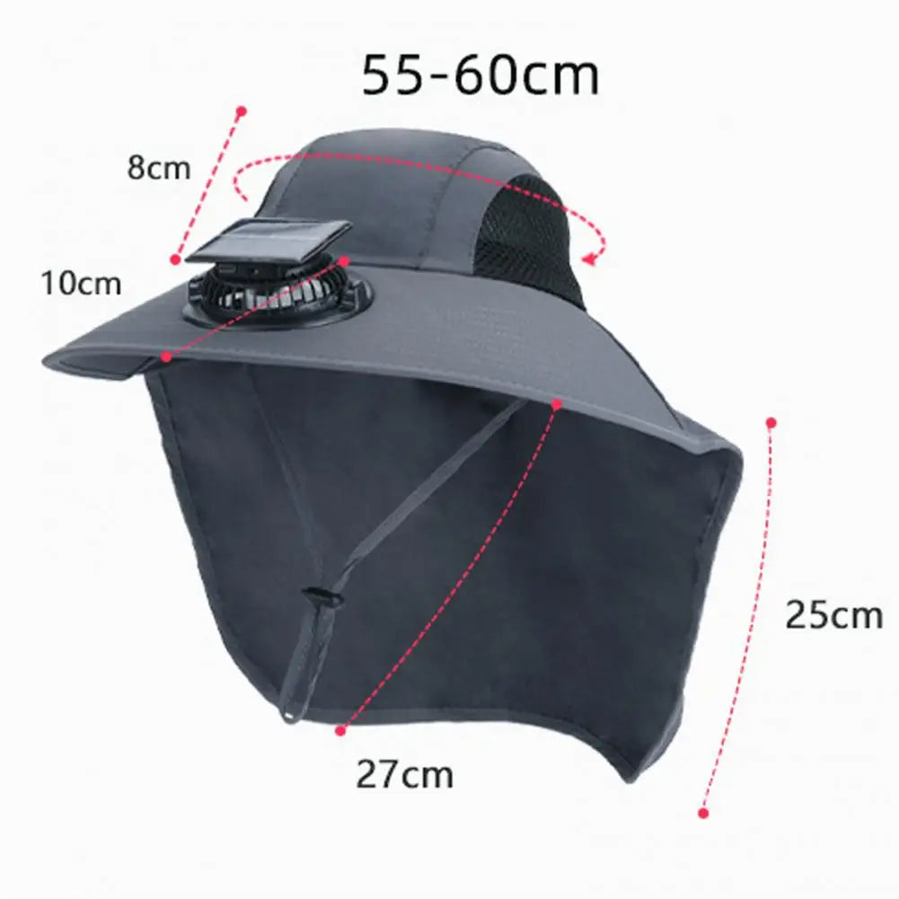 Solar Fan Hat with Wide Brim UV Protection - product detail 4