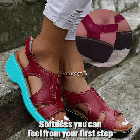 Leather Wedge Sandals - product detail 7