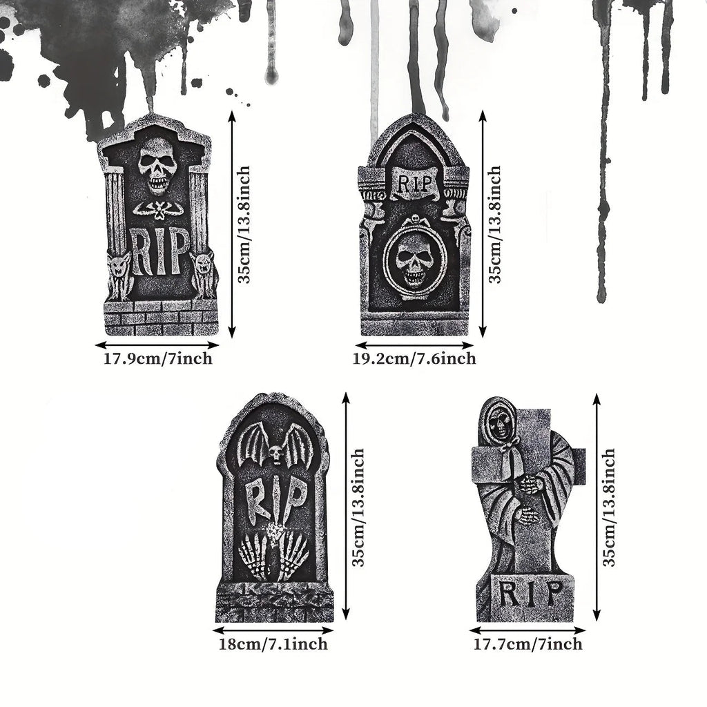 Halloween Tombstone Gravestones with Stakes - product detail 3