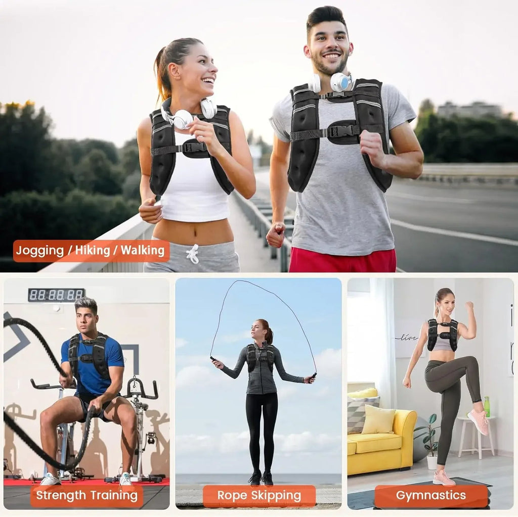 Adjustable Weighted Vest with Reflective Stripes - product detail 4