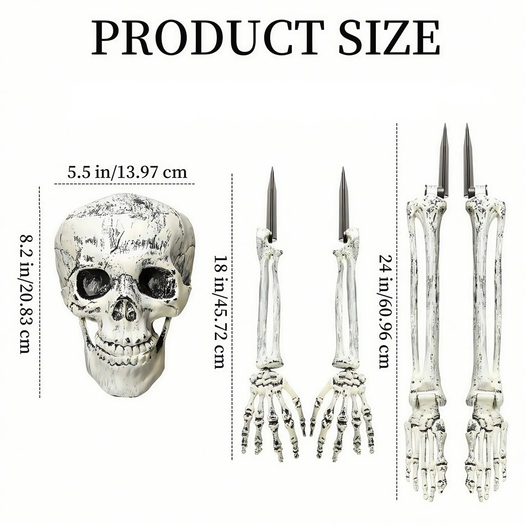 Spooky Skeleton Yard Decoration with Realistic Bones - product detail 4
