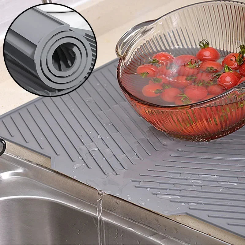Silicone Dish Drying Mat with Drain Design - product detail 3