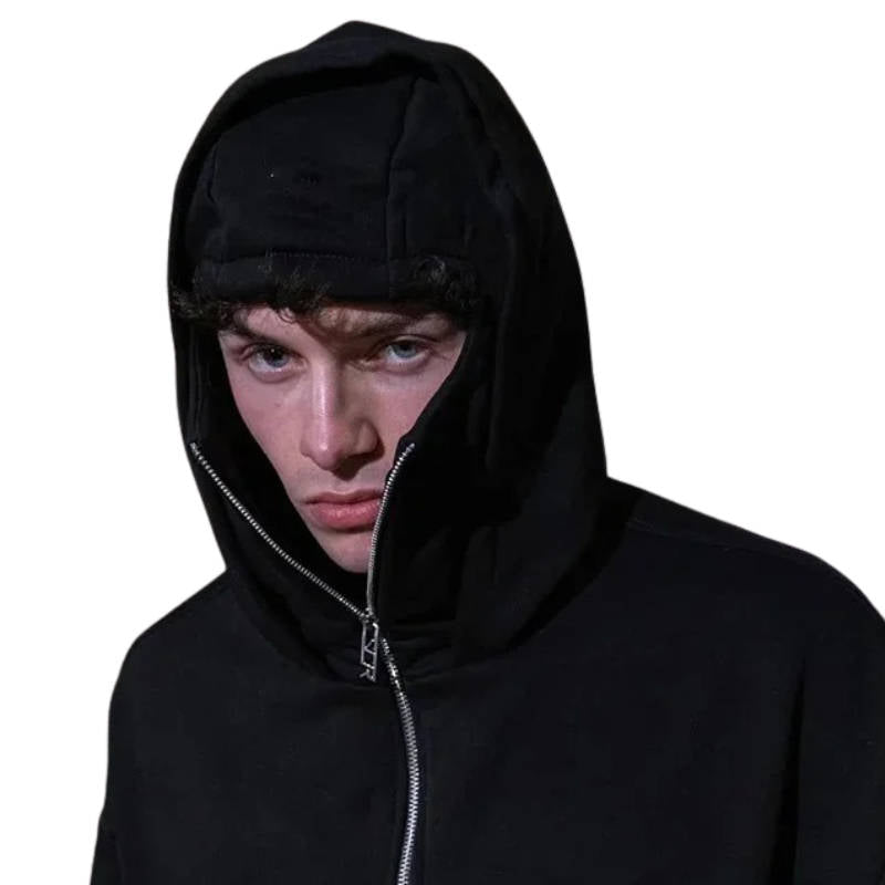 Unisex Full Zip Balaclava Hoodie - product detail 3