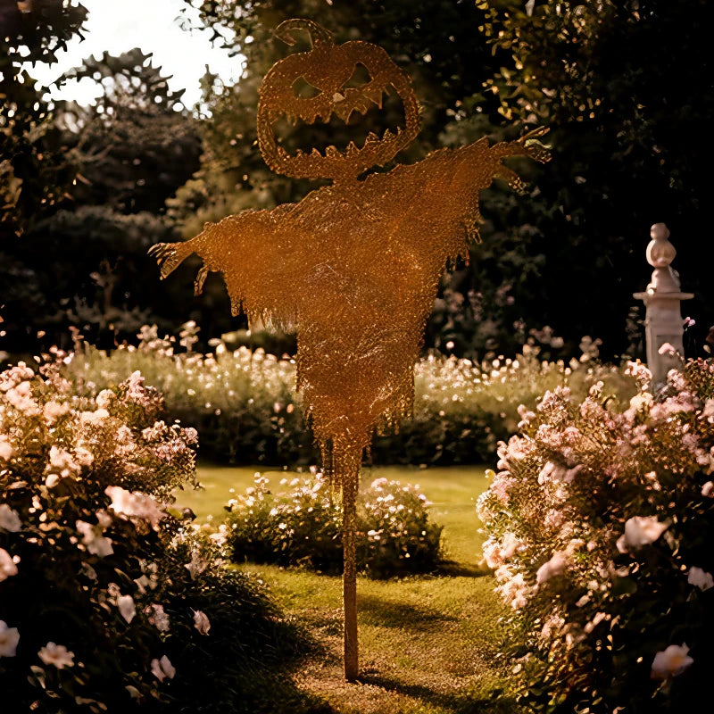 Rustic Scary Pumpkin Scarecrow Halloween Decor - product detail 2