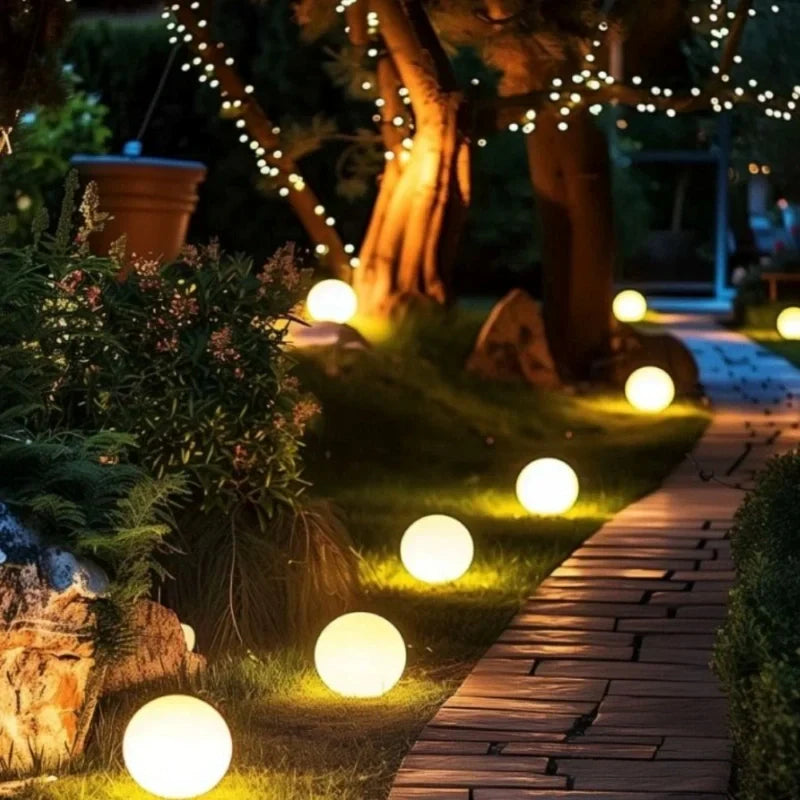 Luz de jardín esférica LED con cambio de color