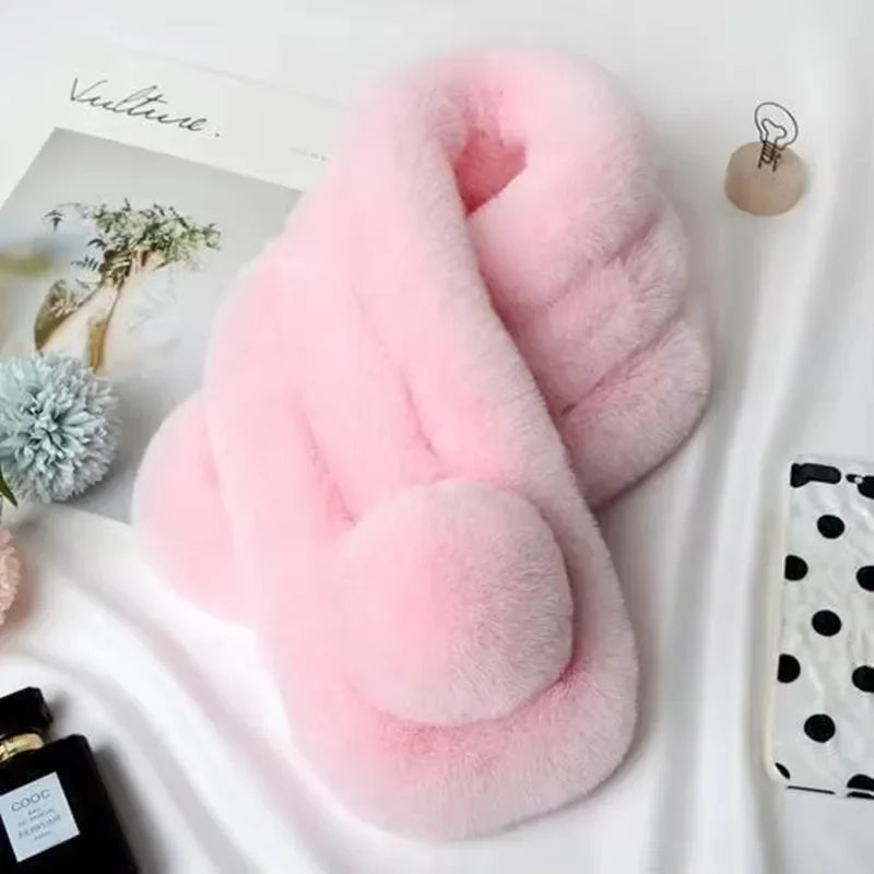 Plush Faux Fur Winter Scarf - product detail 6
