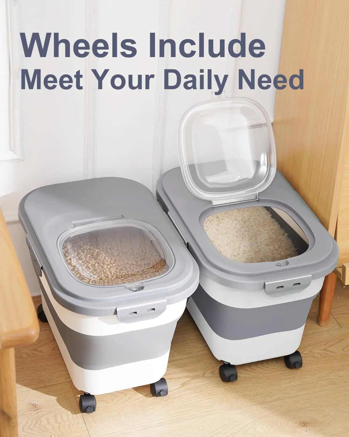 Foldable Food Storage Container with Wheels - product detail 2