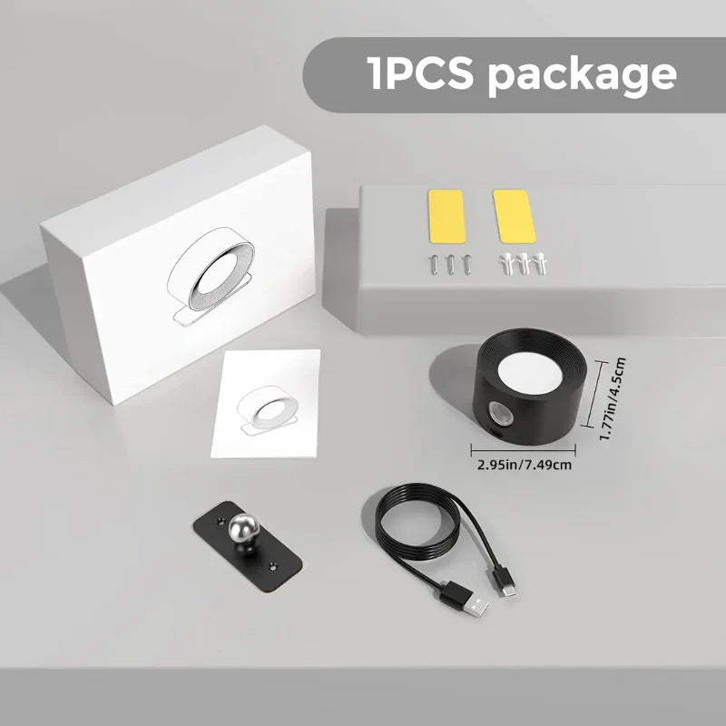 Luz de pared con montaje magnético, regulable y portátil