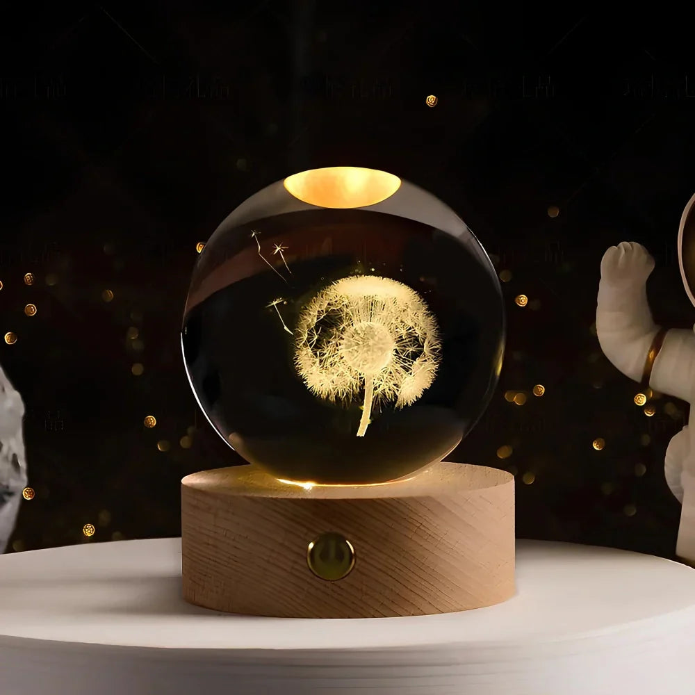 Lámpara de Bola de Cristal Cósmica Decoración Mágica LED para el Hogar