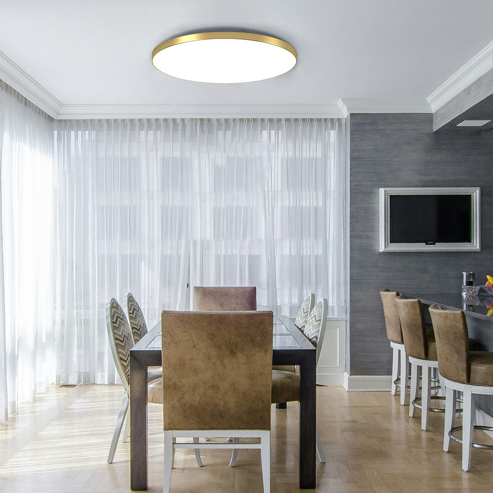 Luz de techo LED redonda moderna, montaje empotrado brillante para interiores