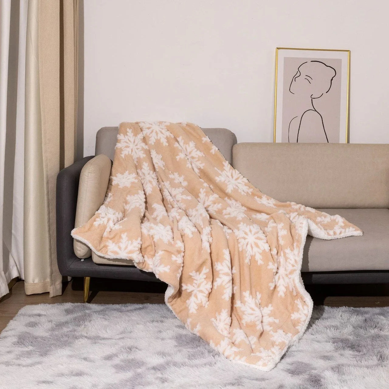 Christmas Wool Blanket Throw for Sofa and Bed - product detail 4