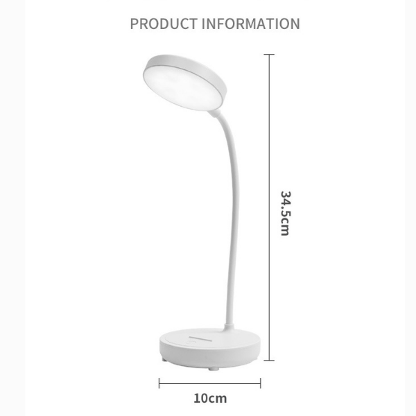 Lámpara de escritorio LED con brillo ajustable y cuello flexible