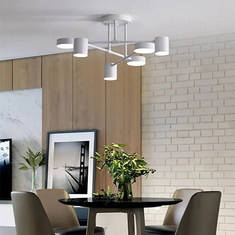 Lámpara de techo para sala moderna con 6 luces y diseño ajustable