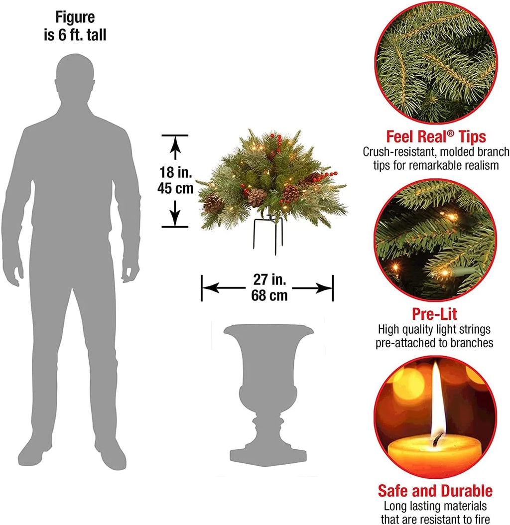 Pre-lit Artificial Christmas Tree Feel Real Urn Filler - product image 5