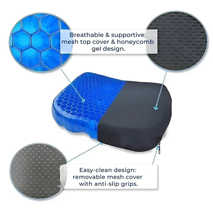 Orthopedic Gel Seat Cushion | Pressure Relief - Tailbone - product detail 4