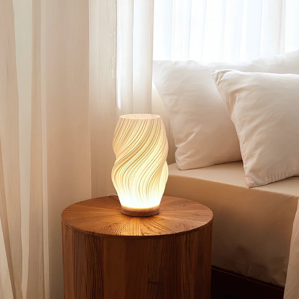 Lámpara de acento contemporánea con diseño de onda elegante y brillo ajustable
