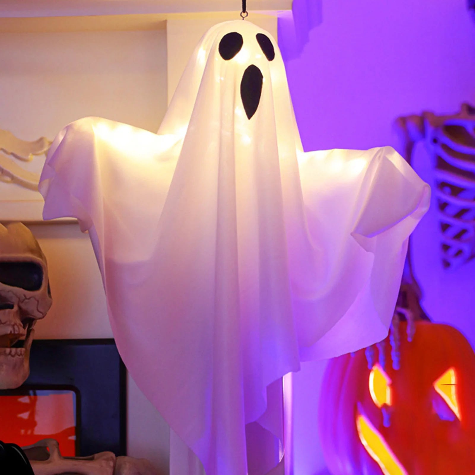 Hanging Halloween Lighted Ghost Decor - product detail 2